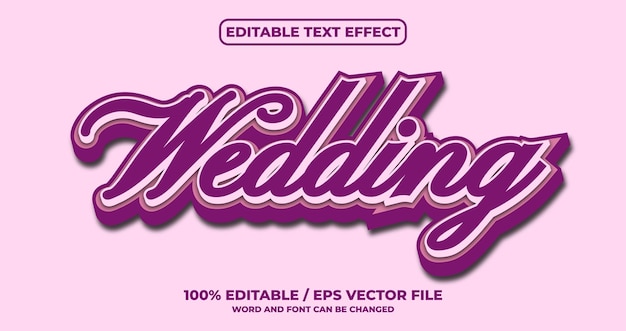 Wedding ediatble text effect