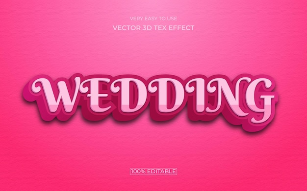 Wedding editable 3d premium text effect design