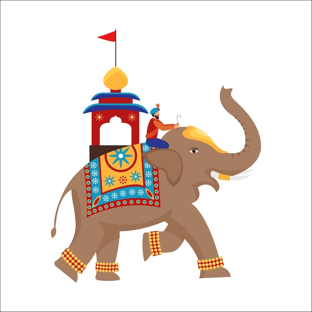 Vector wedding elephant illustration