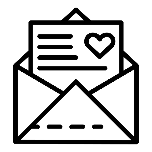 Wedding envelope icon Outline wedding envelope vector icon for web design isolated on white background
