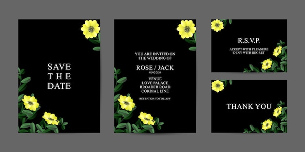 Wedding floral card invitation template - wedding floral special design