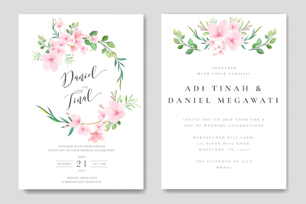 wedding Floral Cherry Blossom Frame template