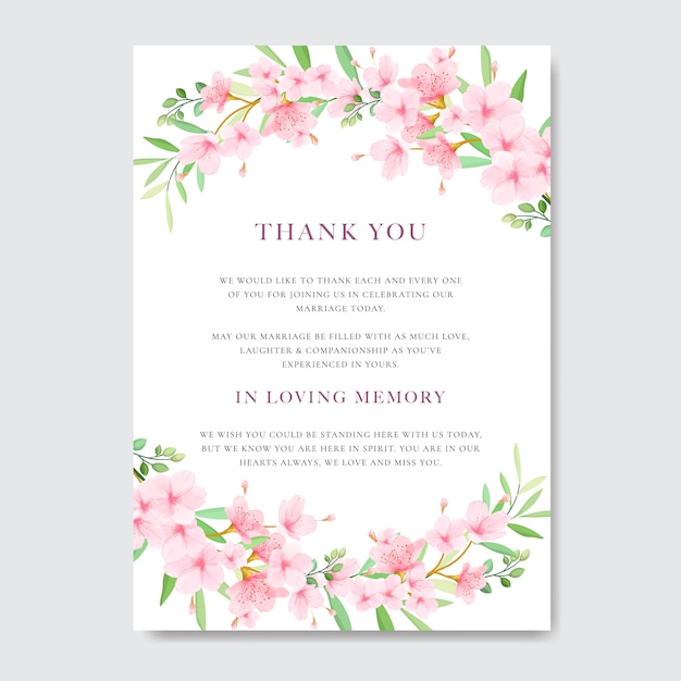 Wedding floral cherry blossom frame