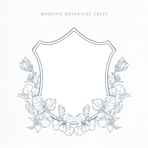 Vector wedding floral crest