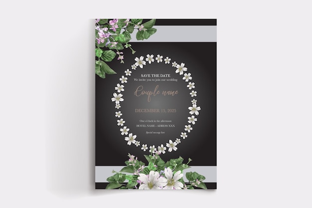 Vector wedding floral elegance invitation templates