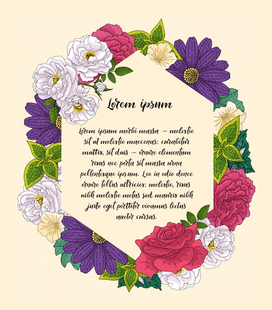 Wedding floral invitation card, save the date design