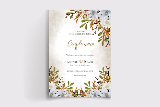 Wedding floral invitation card templates