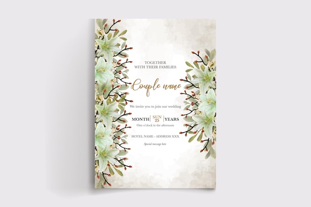 wedding floral invitation card templates