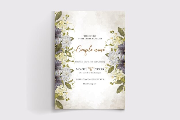 wedding floral invitation card templates