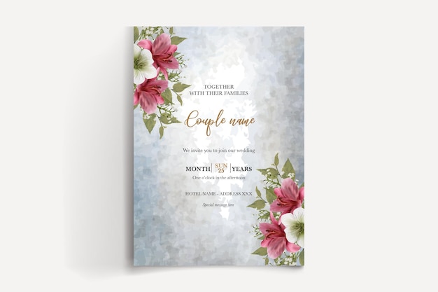결혼식 꽃 초대 카드 템플릿