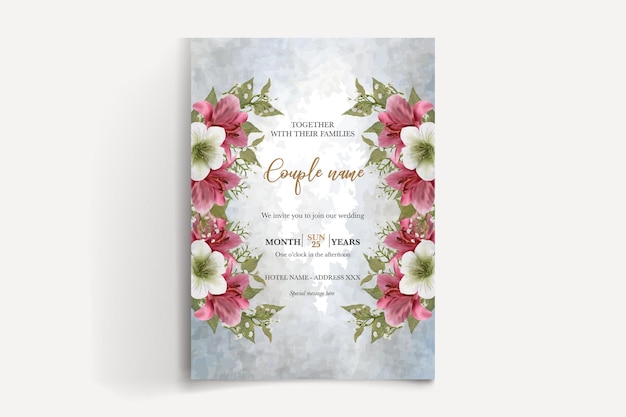 Wedding floral invitation card templates