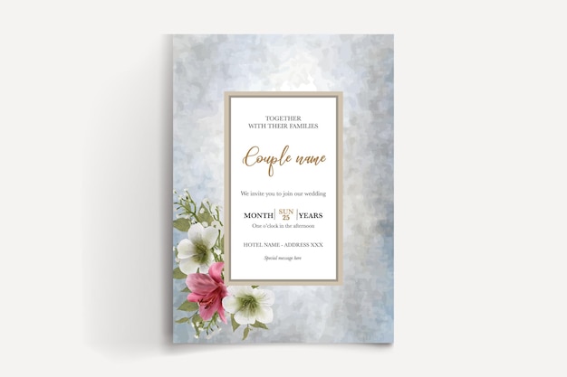 wedding floral invitation card templates