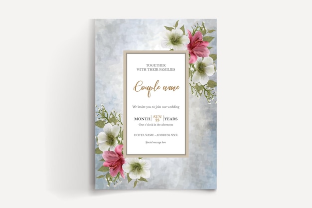 wedding floral invitation card templates