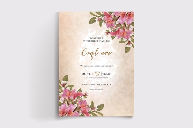 wedding floral invitation card templates