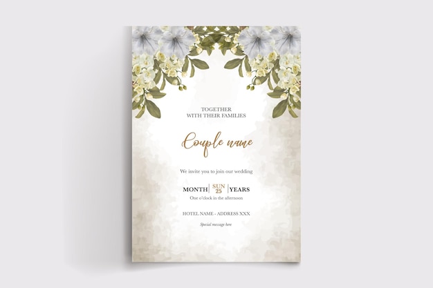 шаблоны свадебных цветочных приглашений