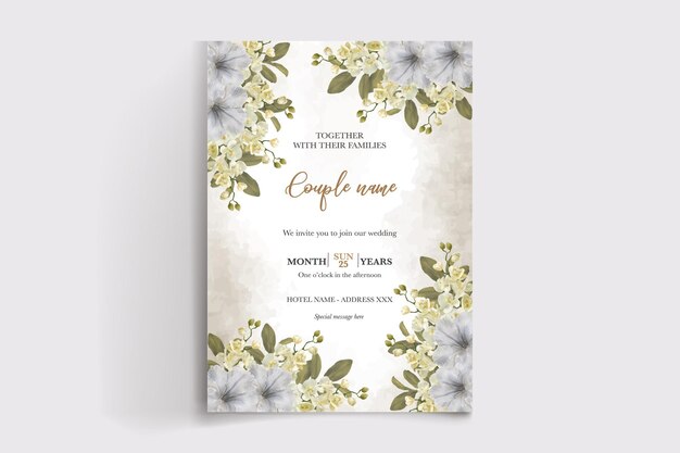 wedding floral invitation card templates