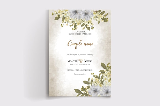 wedding floral invitation card templates