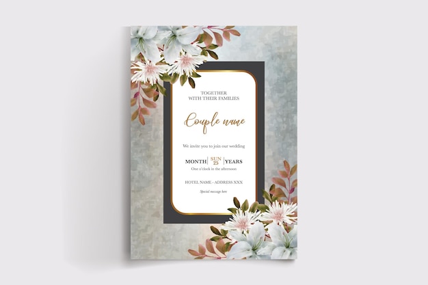 wedding floral invitation card templates