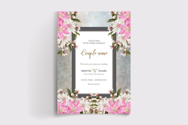 wedding floral invitation card templates