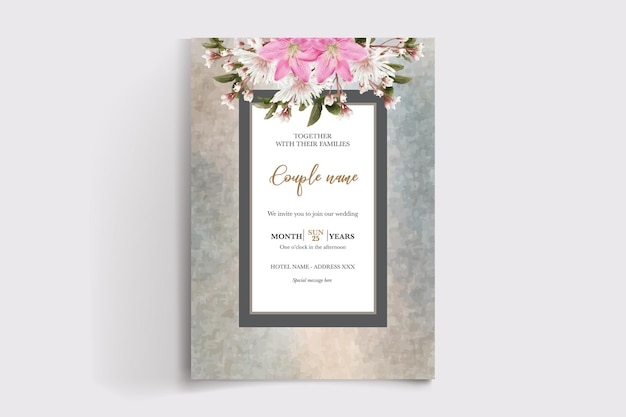 wedding floral invitation card templates