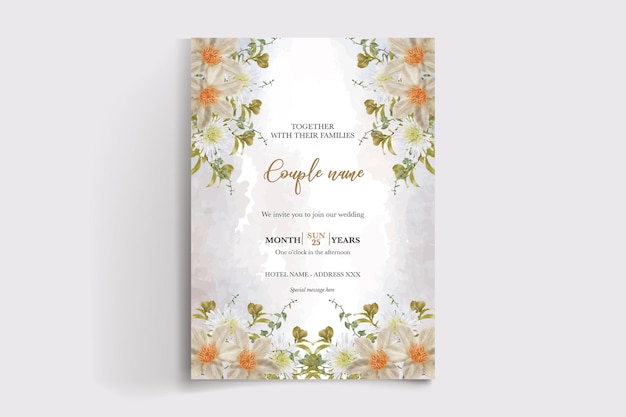 wedding floral invitation card templates