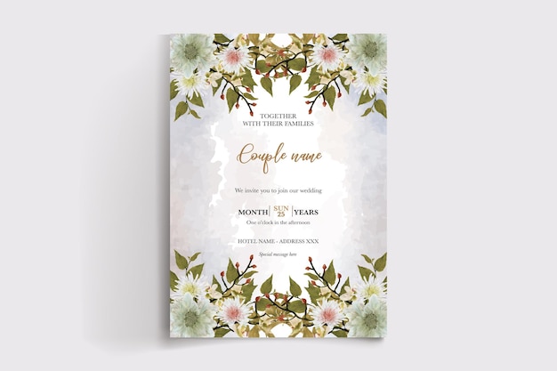 wedding floral invitation card templates