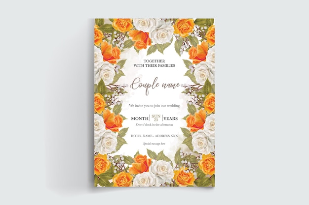 wedding floral invitation card templates