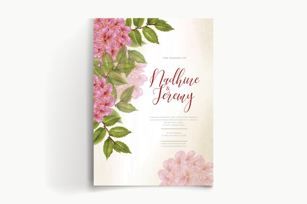 Wedding floral invitation