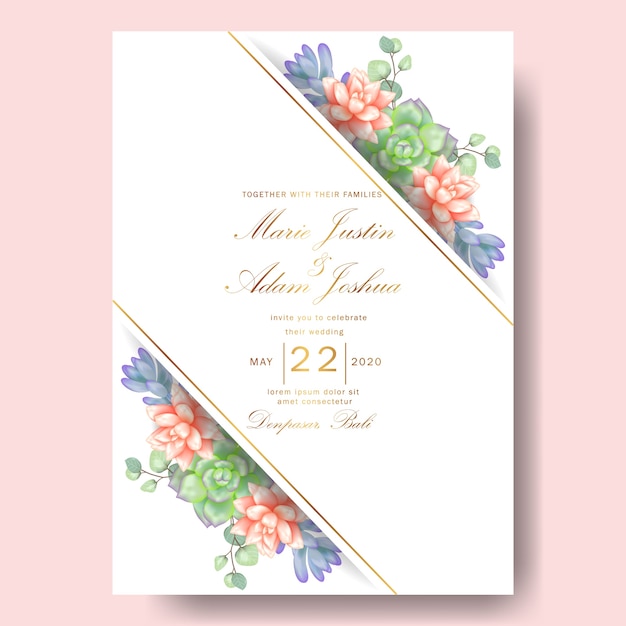 結婚式の花の招待状