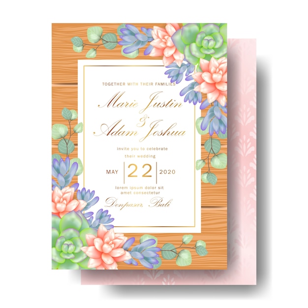 結婚式の花の招待状
