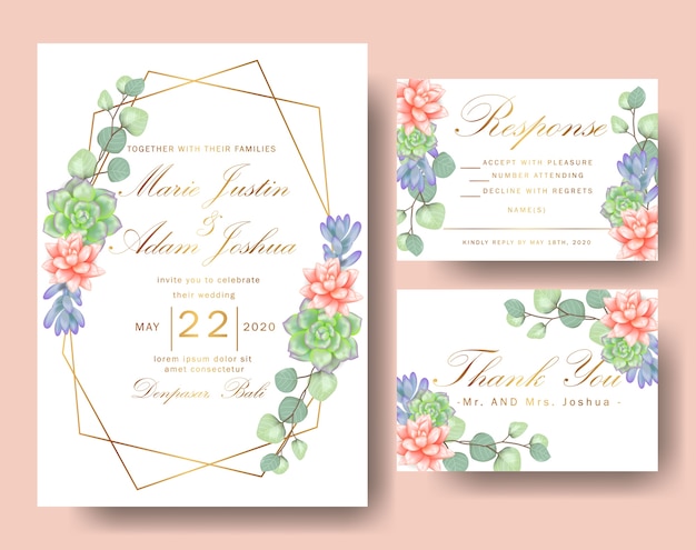 Wedding floral invitation 