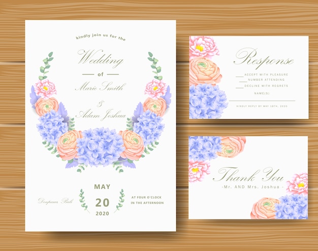 Wedding floral invitation