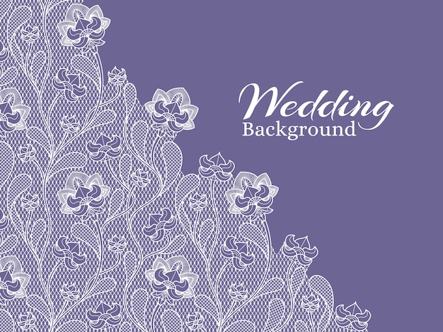 Wedding floral vector background with lace pattern