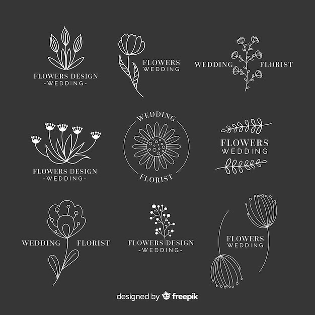 Wedding florist logo templates collection