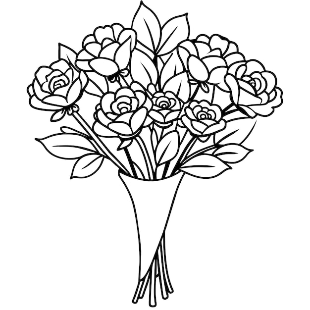 結婚式の花束 孤立したカラーページ