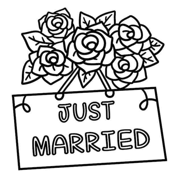 결혼식 꽃 그냥 결혼 고립 된 색칠