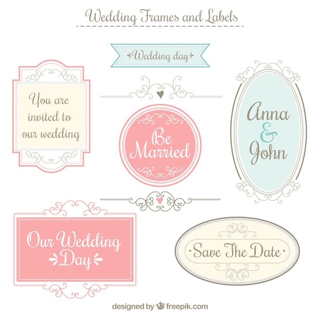 Wedding frames and labels