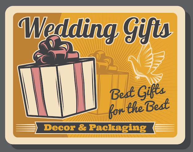 Wedding gifts retro packaging decor and dove