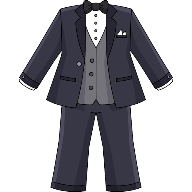 Wedding Groom Suit Cartoon Colored Clipart