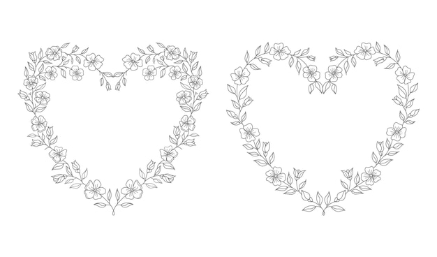 Wedding heart floral illustration