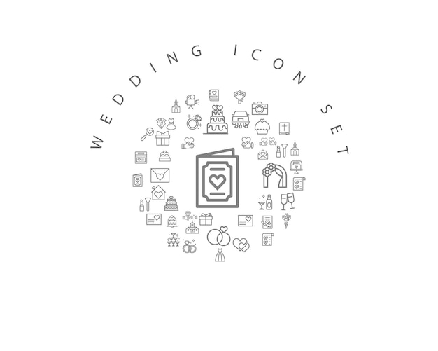 웨딩 아이콘 세트 디자인
