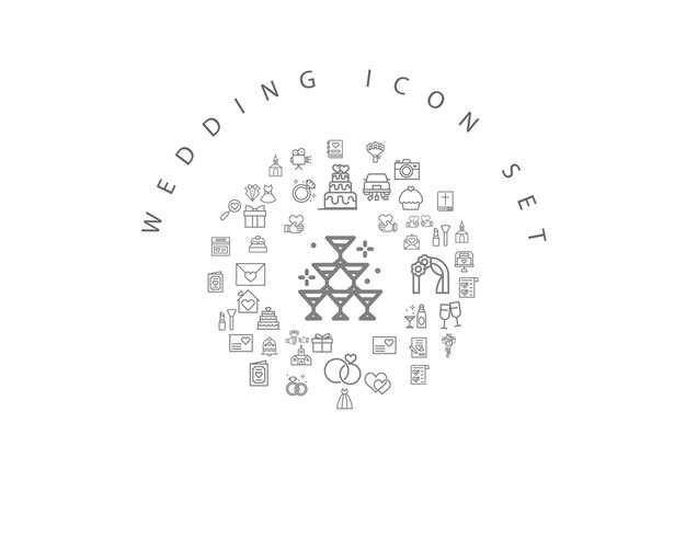 Свадебный набор иконок