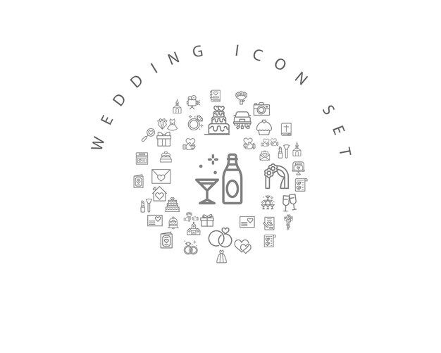 Wedding icon set design