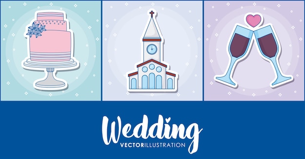 wedding icon set