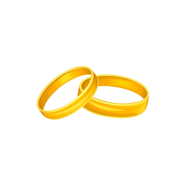 古典的な2つの金の指輪と結婚式のイラスト日付を保存孤立したオブジェクト休日の背景挨拶や招待状の詳細なベクトルデザイン要素