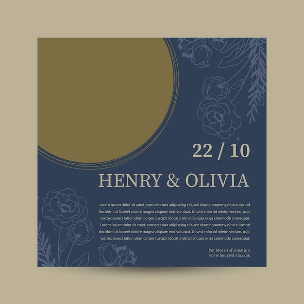 Wedding instagram post design template