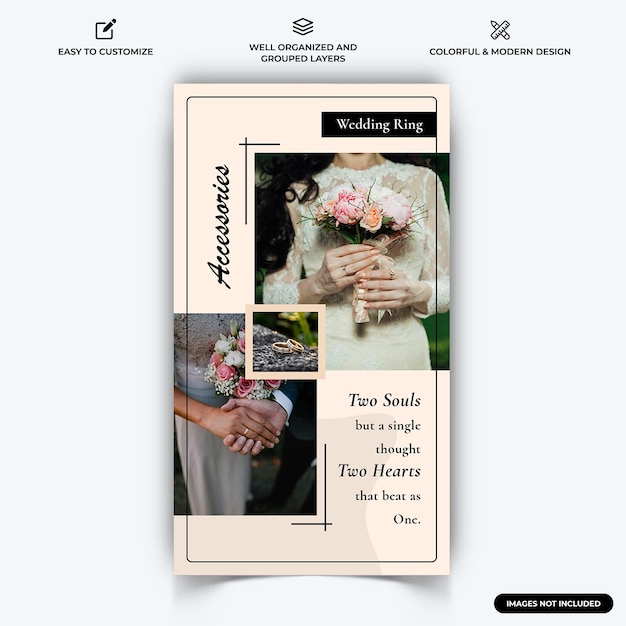 Matrimonio instagram social media storia banner web template premium vettoriale