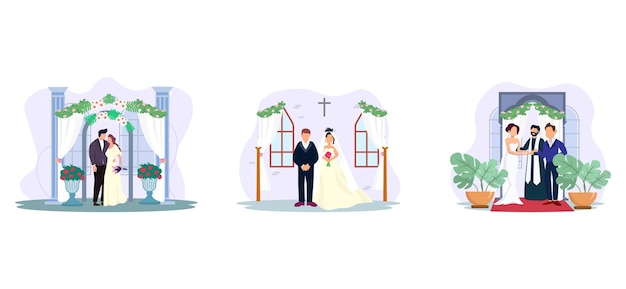웨딩 인테리어 룸 플랫 번들 디자인