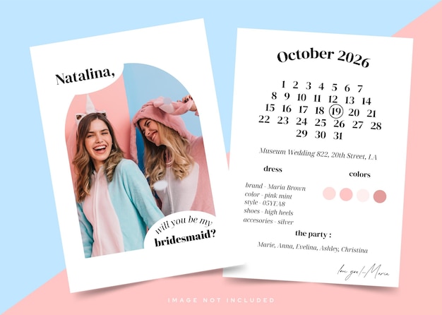 wedding invitation for bridesmaid template