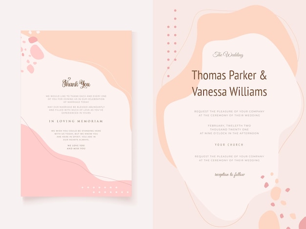 Wedding invitation card design template